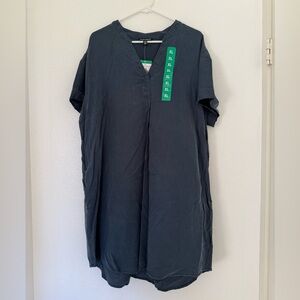 Hilary Radley Navy V-Neck Dress